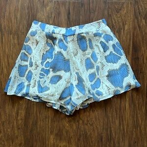 Blue Snake Skin Flowy Shorts